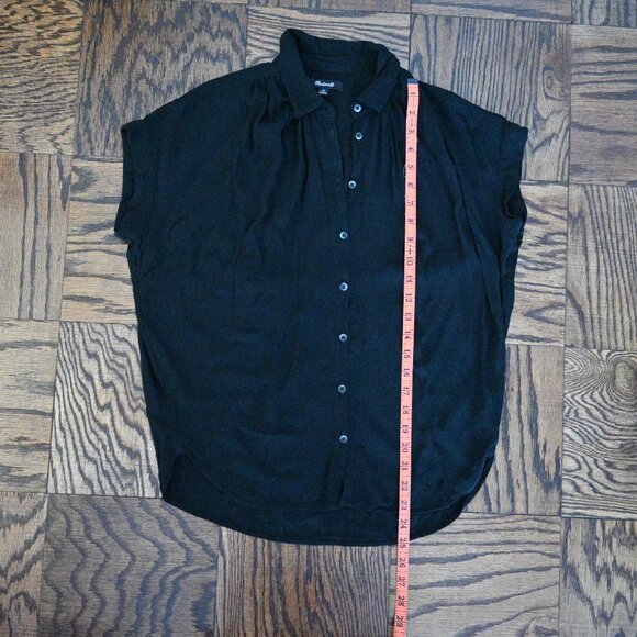 Madewell Central Drapey Shirt in True Black – XS - Picture 6 of 10